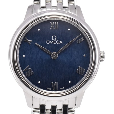 値下 オメガ OMEGA 434.10.28.60.03.002 デビル プレステージ クォーツ レディース 美品 箱・保証書付き O#146205