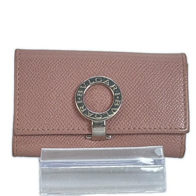 BVLGARI ブルガリ 30424 6連キーケース 6連 ロゴクリップ ピンクベージュ 2365936Y ピンク レザー 鍵 ファッション小物