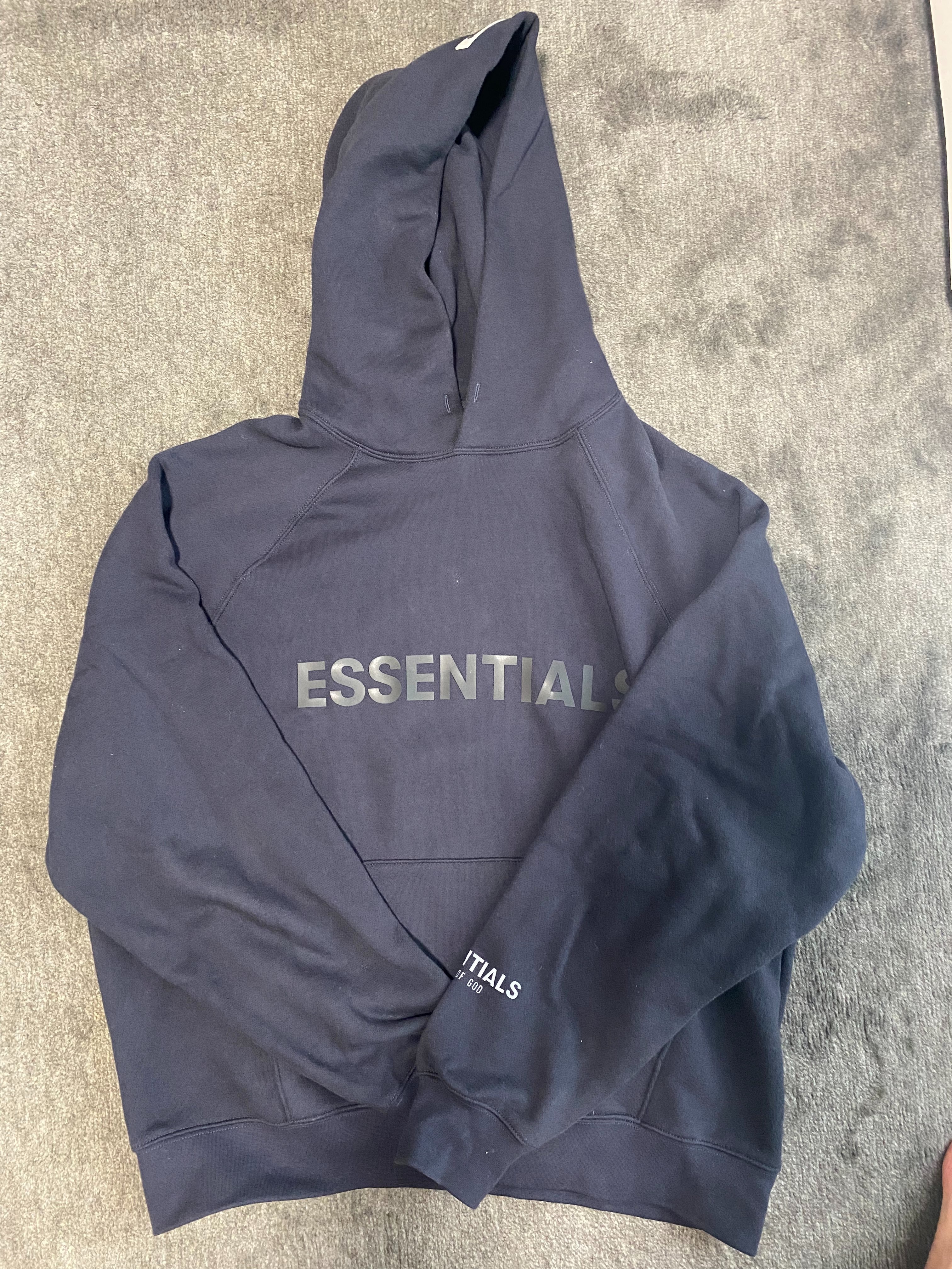 FEAR OF GOD ESSENTIALS / SSENSE 3D Silicon Applique Pullover Hoodie "Dark Navy"