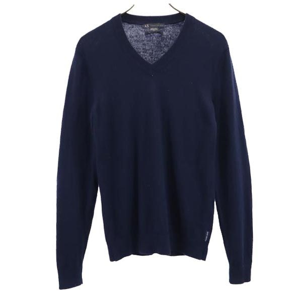ARMANI EXCHANGE アルマーニエクスチェンジ ウール 長袖 Vネック セーター S ネイビー ニット