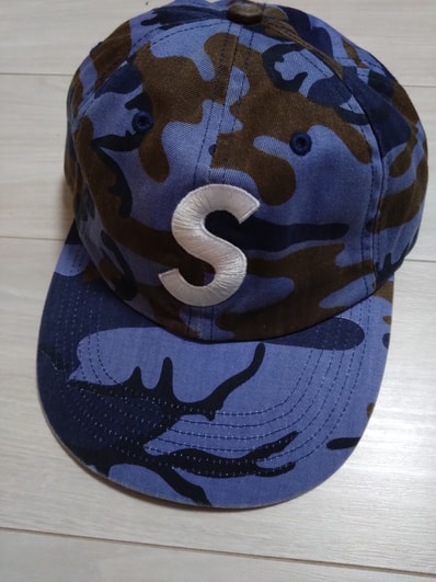 Supreme Pigment Coated S Logo 6-Panel "Blue Camo"