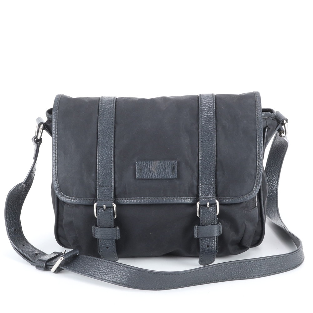 ■美品 グッチ510335 ショルダーバッグ レザー×ナイロン