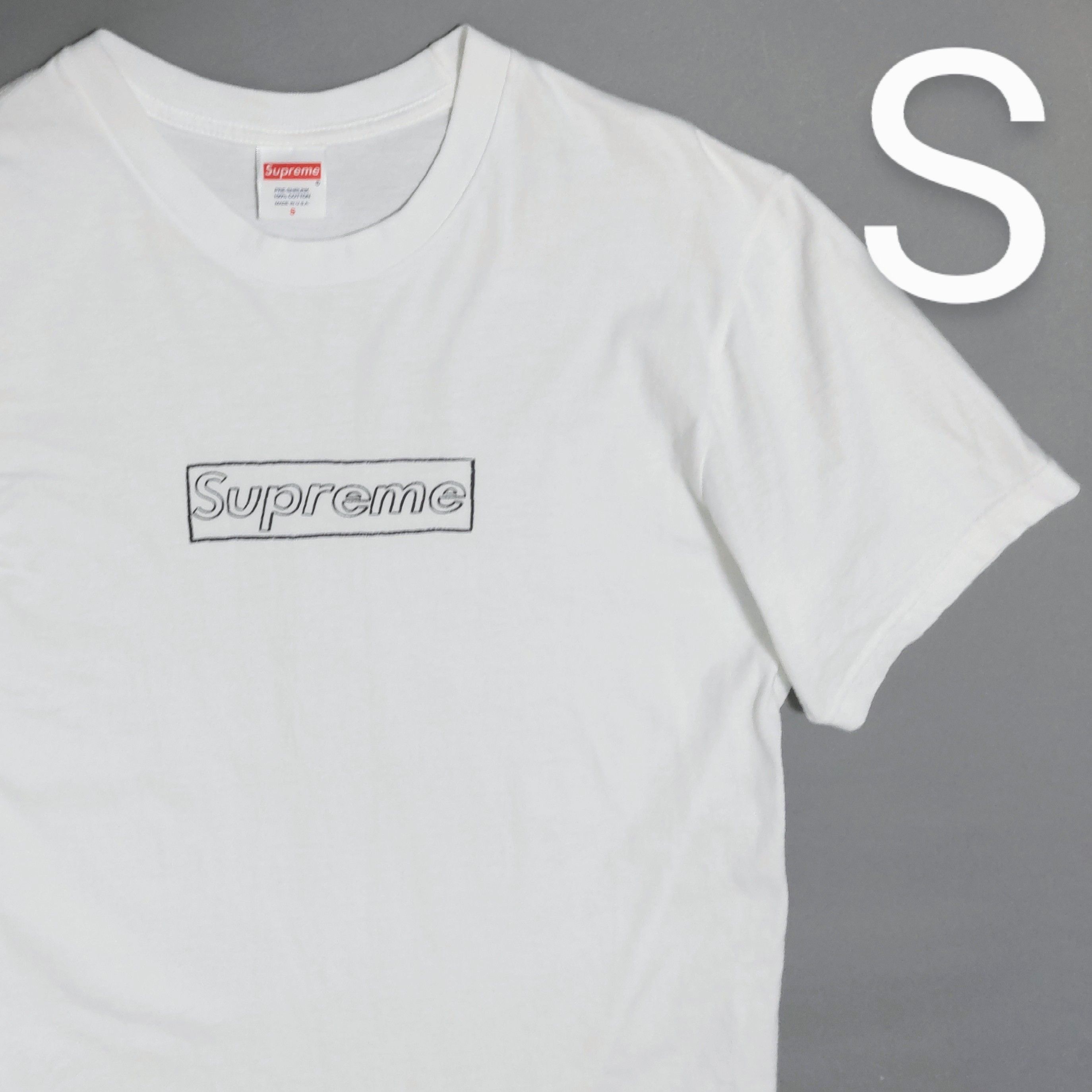 Supreme KAWS Chalk Logo Tee "White"