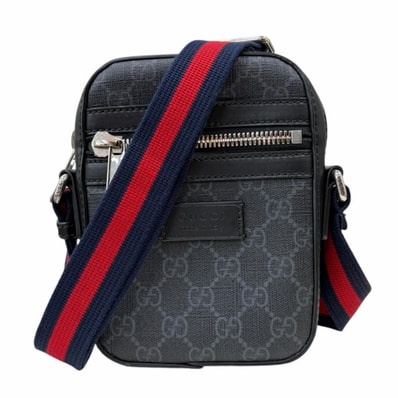 グッチ スモール メッセンジャーバッグ GGスプリーム ショルダーバッグ GGスプリームキャンバス 682357 ブラック メンズ GUCCI 中古