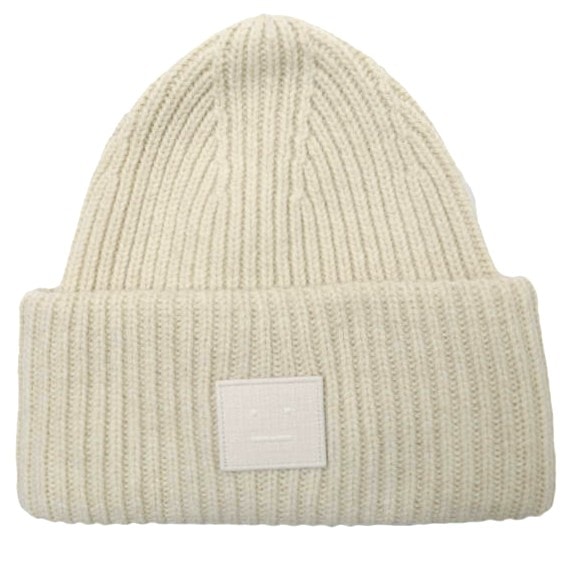 Acne Studios アクネストゥディオズ LARGE FACE LOGO BEANIE ラージフェイスロゴビーニー FA-UX-HATS000063 ONE SIZE BEIGE ニット帽 ワッチキャップ ニットキャップ ユニセックス 帽子 g28447