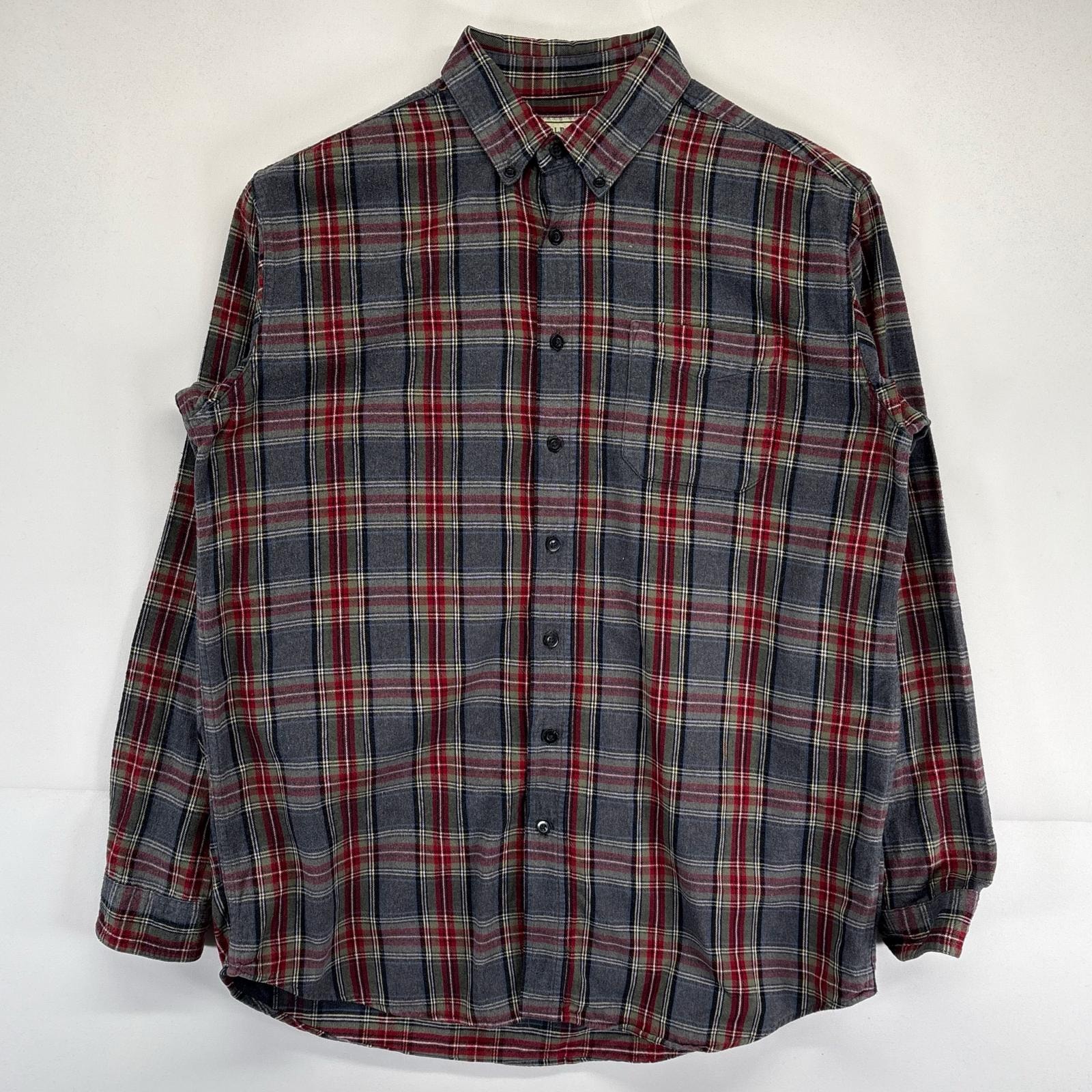 古着 エルエルビーン L.L.Bean 長袖シャツ アウトドア ボタンダウン チェック柄 胸ポケット L マルチカラー メンズ