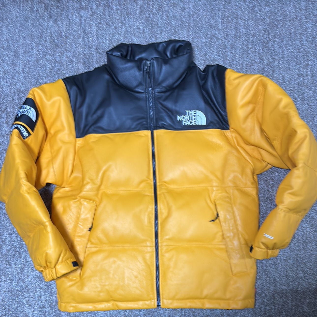 Supreme x The North Face Leather Nuptse Jacket "Yellow"