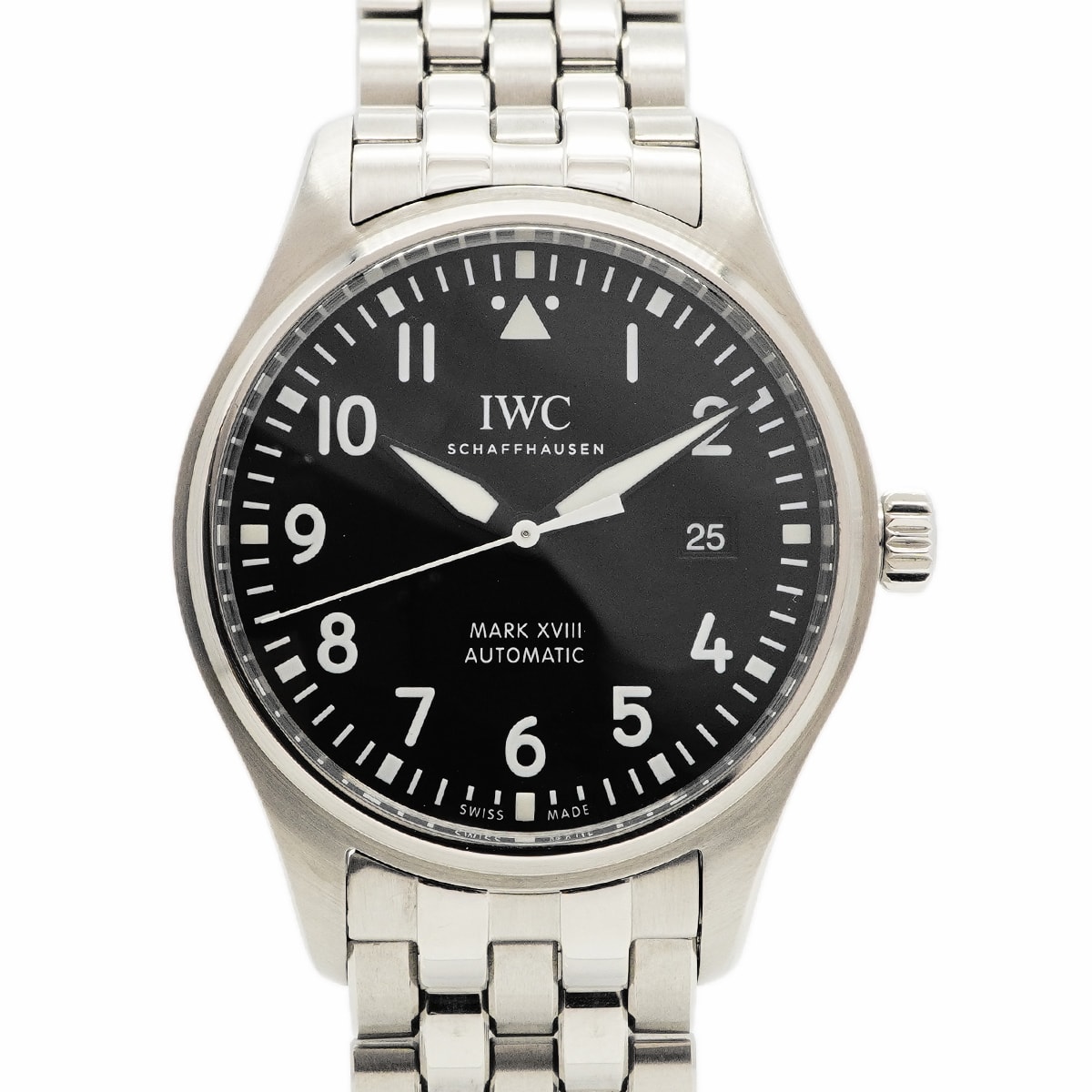 ★SALE【6wce0360】IWC アイダブリューシー シャフハウゼン パイロット IW327011 黒文字盤【中古】腕時計 メンズ