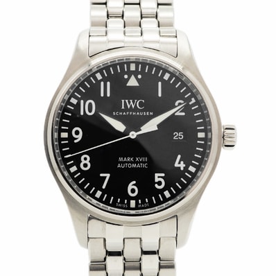 ★SALE【6wce0360】IWC アイダブリューシー シャフハウゼン パイロット IW327011 黒文字盤【中古】腕時計 メンズ