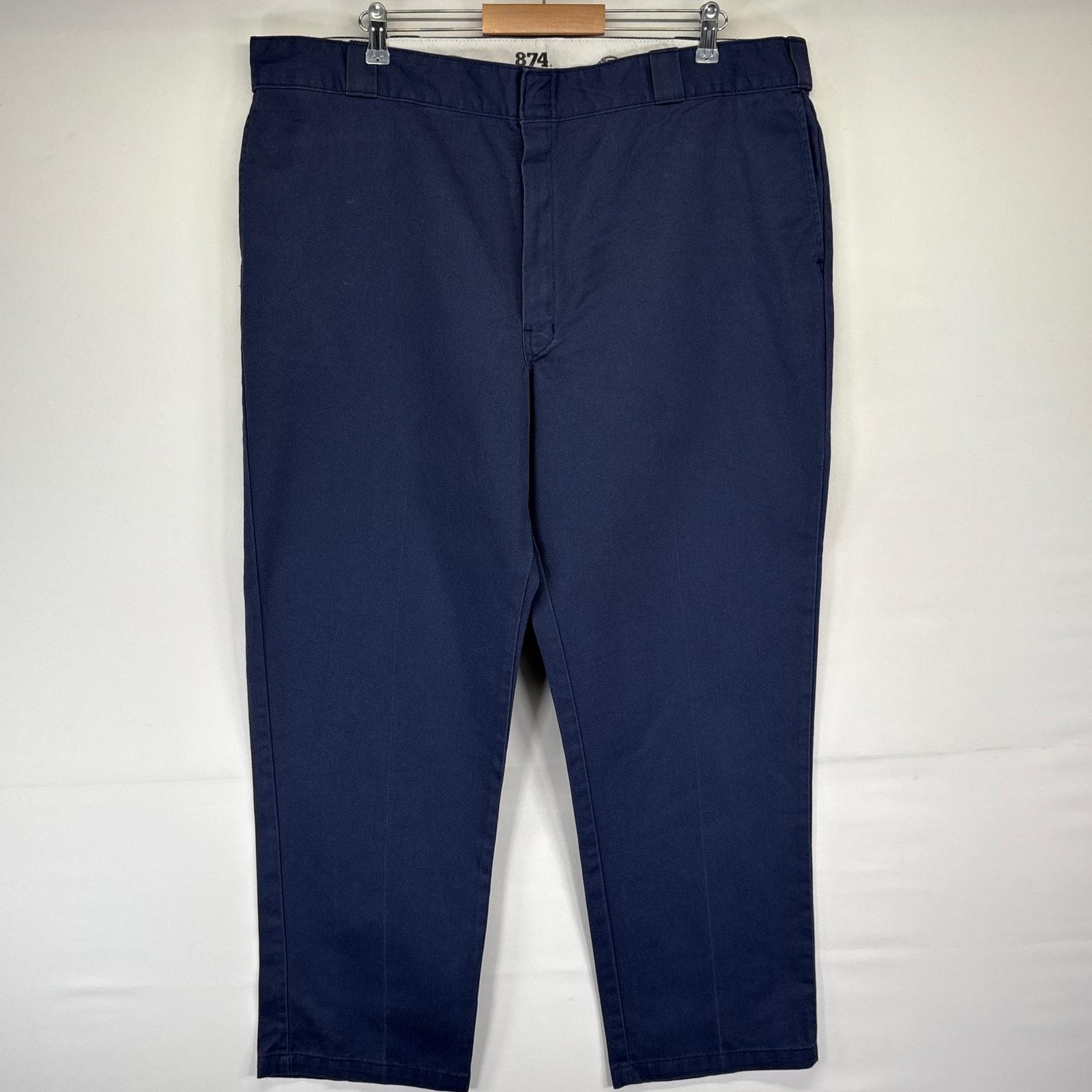 古着 ディッキーズ Dickies ワークパンツ 874 ワンポイントロゴ 大きいサイズ チノパン 長ズボン w44 L32  ネイビー メンズ