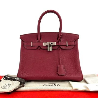 HERMES エルメス バーキン 30 トゴ ハンドバッグ レッド
79986