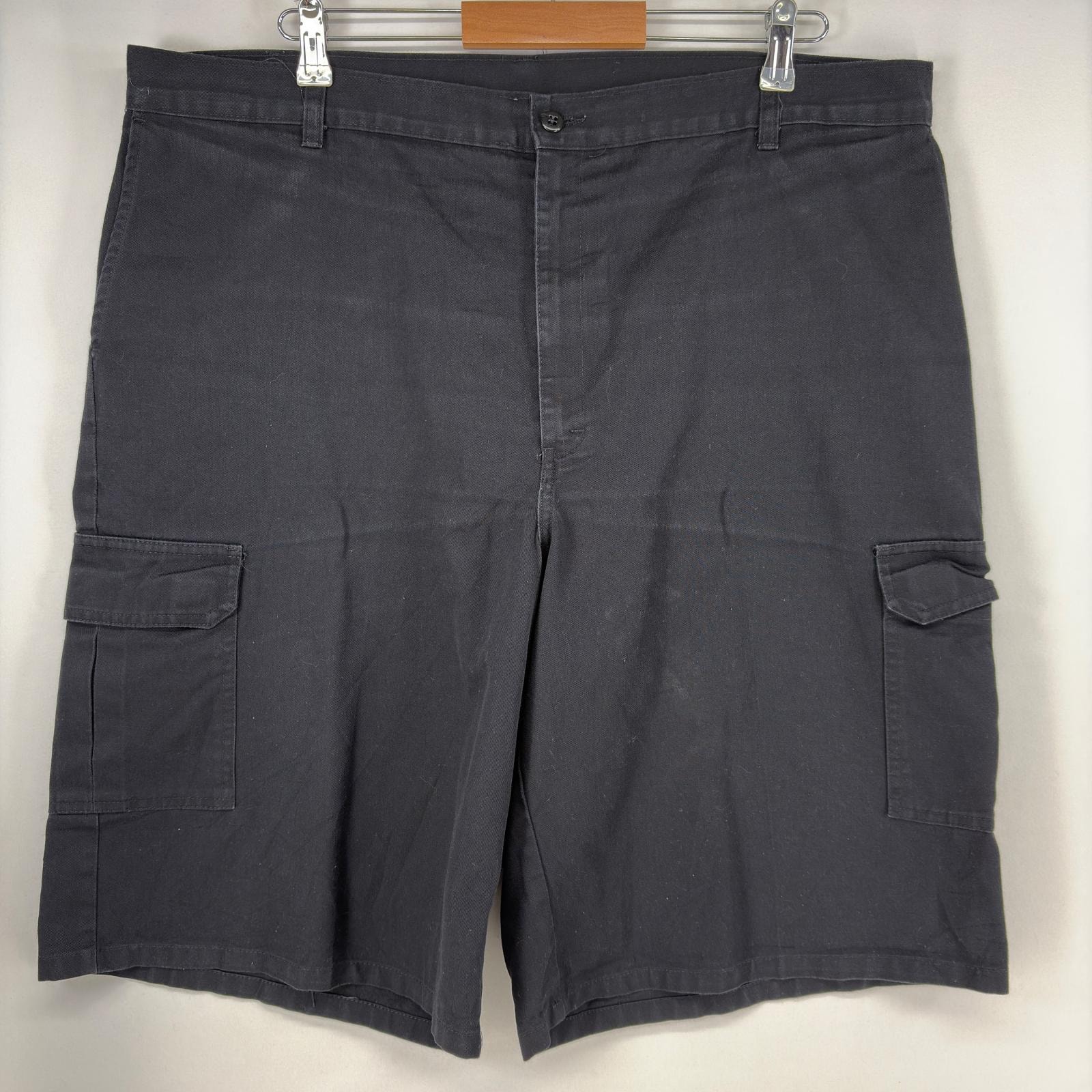 古着 ディッキーズ Dickies ショートパンツ カーゴ ジッパーフライ ワンポロゴ 大きいサイズ ハーフパンツ w42 ブラック メンズ