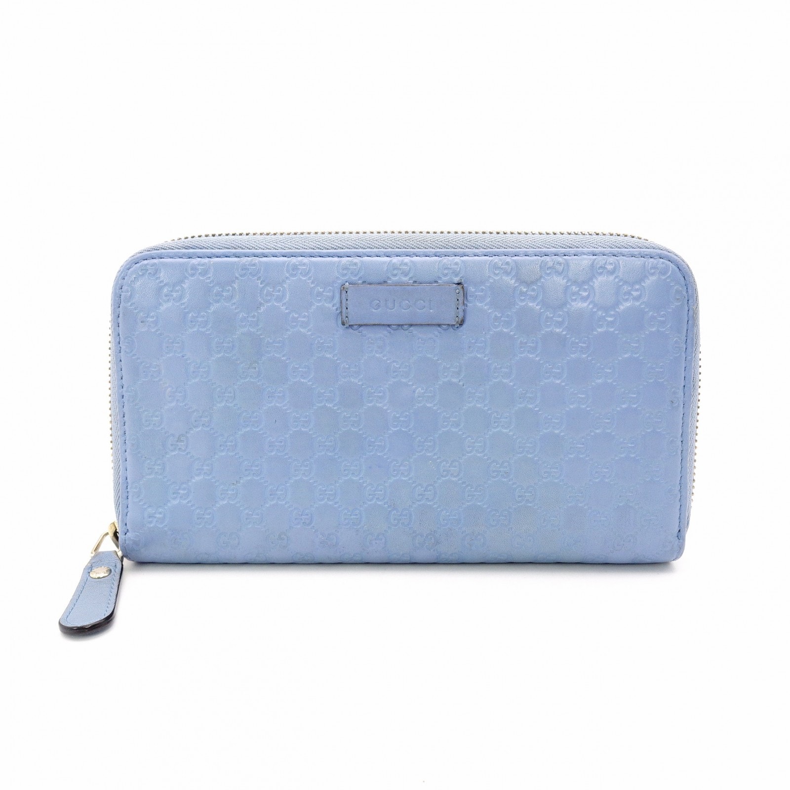 GUCCI グッチ シマ 長財布 レザー ブルー レザー 財布 ロゴ