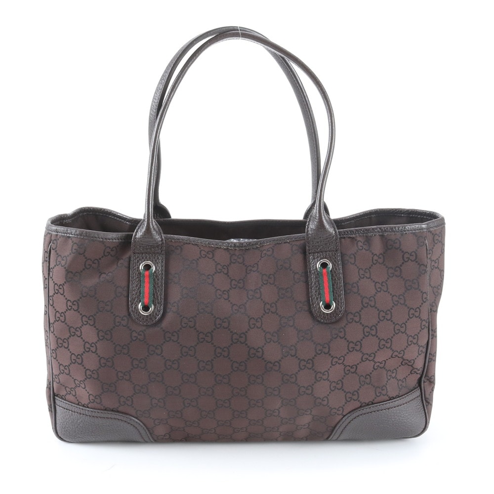 ■美品 グッチ シェリー ラインGGナイロン 293592 トート バッグ