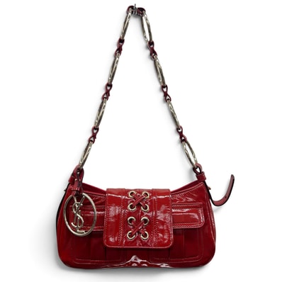 YVES SAINT LAURENT rive gauche 極希少 極美品 イヴサンローラン リヴゴーシュ YSL パリジェンヌ ショルダーバッグ 139266 エナメルレザー 肩掛け ハンドバッグ Y2K Aランク 中古 鑑定済 サンローランバッグ