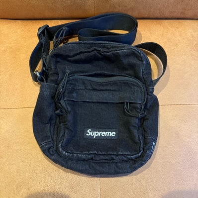 Supreme Denim Shoulder Bag "Black"