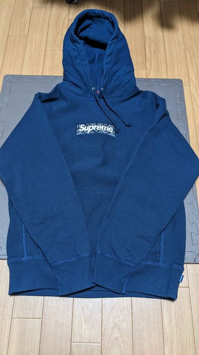 Supreme Bandana Box Logo Hooded Sweatshirt "Navy"