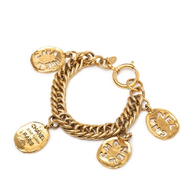 シャネル ロゴ ココマーク 31 RUE CAMBON PARIS チャームブレスレット ゴールド メッキ レディース CHANEL 【中古】
