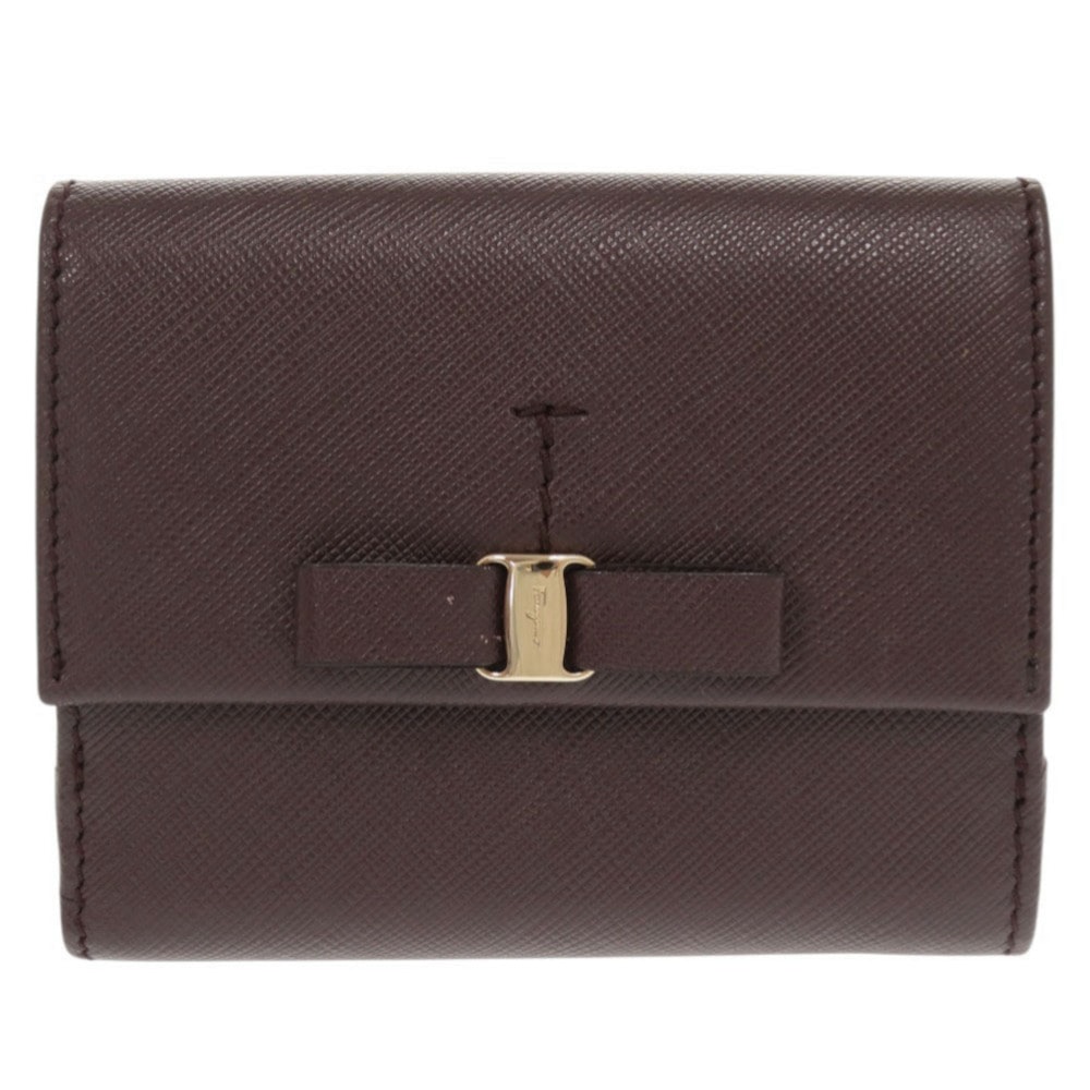 サルヴァトーレフェラガモ  ヴァラリボン   レザー  ボルドー