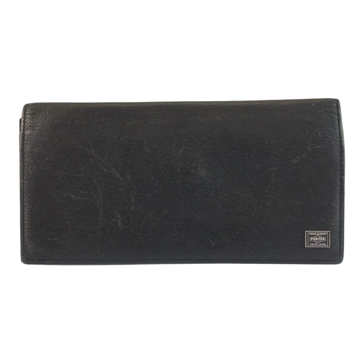 PORTER ポーター カレント ブラック 黒 レザー 長財布 ロングウォレット 601971 【中古】