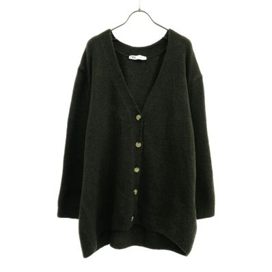 ZARA ザラ 長袖 Vネック ニットカーディガン S カーキ系