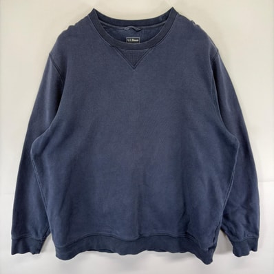 古着 エルエルビーン L.L.Bean スウェット ワンポイント ロゴ 大きいサイズ トレーナー 2XL TALL ネイビー系 無地 メンズ