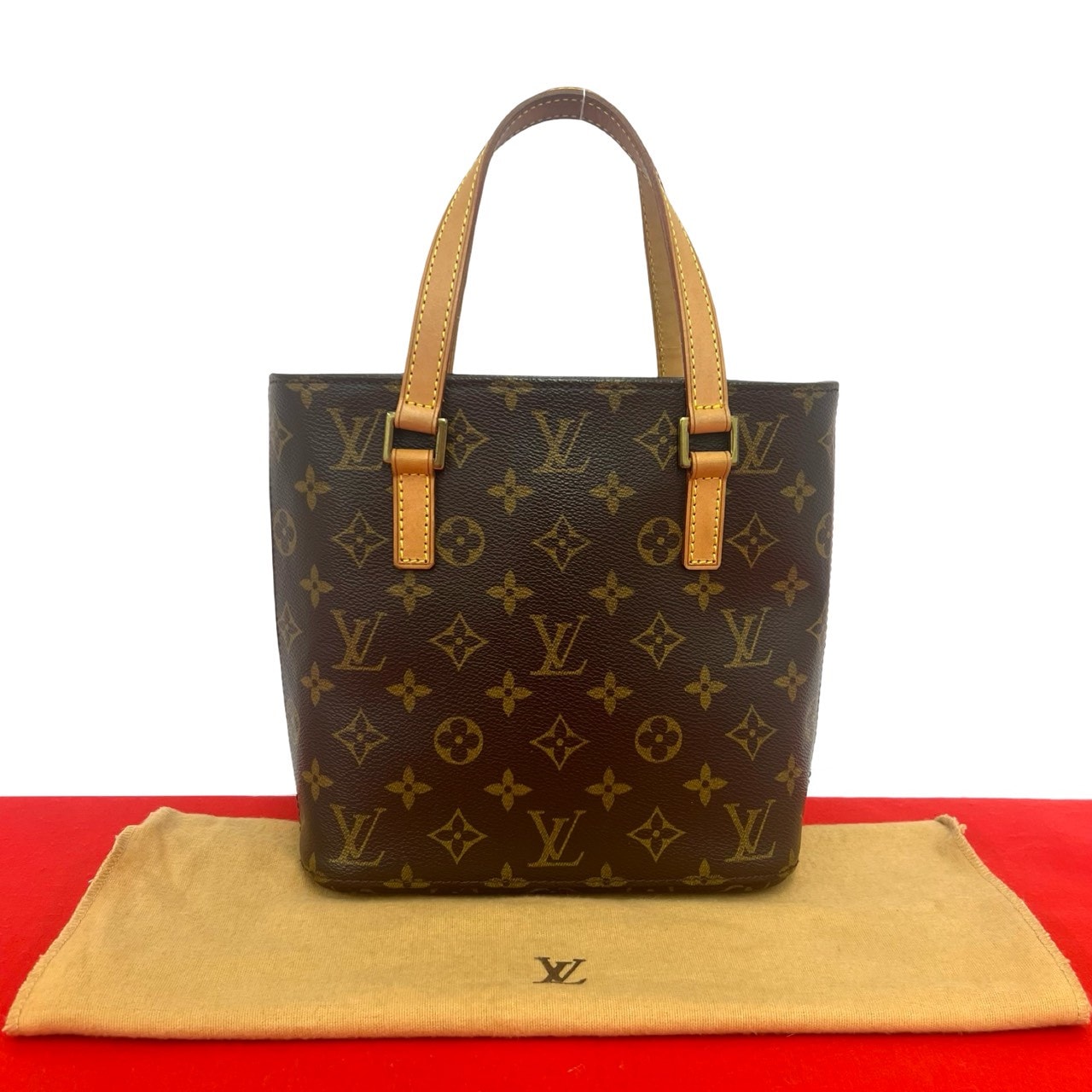 LOUIS VUITTON ルイヴィトン ヴァヴァン PM モノグラム PVC レザー ハンドバッグ ブラウン
 24700