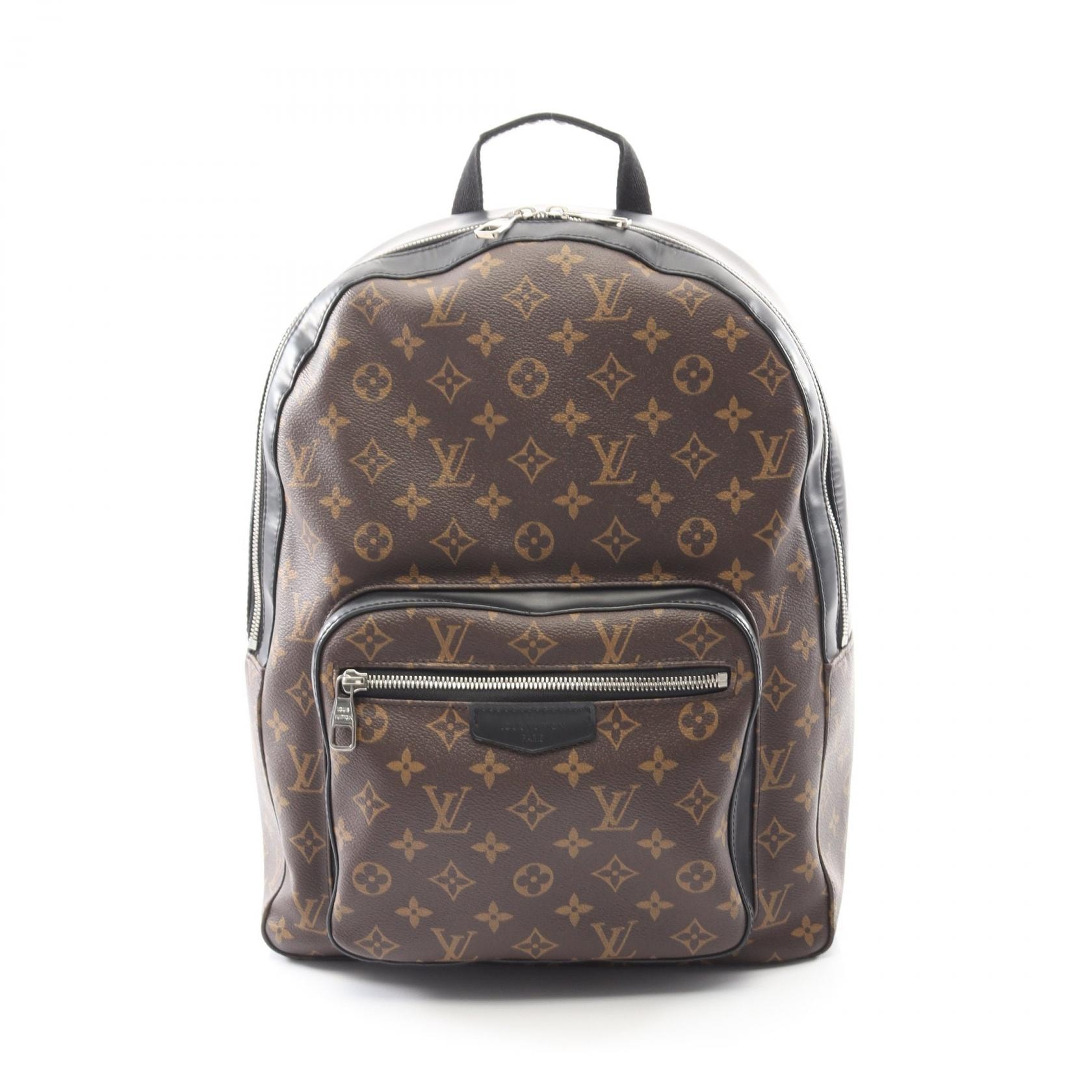 ルイ・ヴィトン LOUIS VUITTON ジョッシュ リュックサック バックパック バッグ PVCコーティングキャンバス レザー モノグラム・マカサー メンズ ブラウン系 / ブラック系 M41530 【中古】