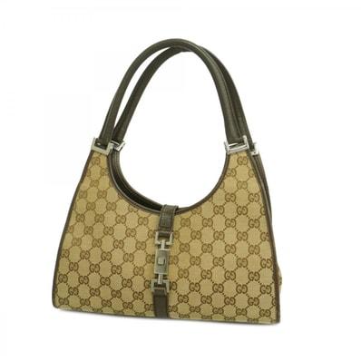【6dd4210-k】グッチ ハンドバッグ GGキャンバス/ジャッキー 01719 キャンバス ブラウン シルバー金具【中古】レディース