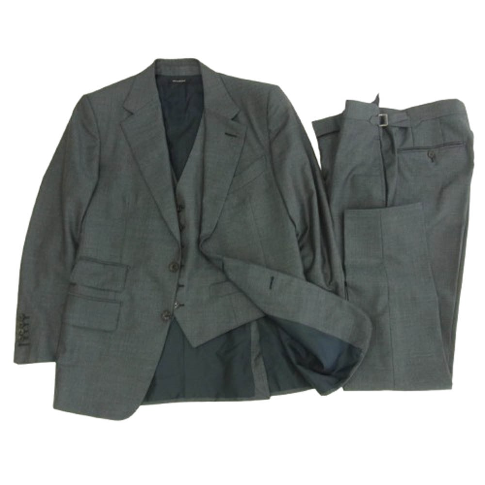 TOM FORD トムフォード セットアップ スーツ　グレー シャツ付き 傷や汚れあり】TOM FORD トムフォード セットアップ 11AA40 シルク混