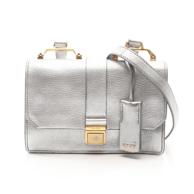 ミュウ ミュウ Miu Miu MADRAS マドラス ショルダーバッグ バッグ レザー レディース シルバー系 / ゴールド系 【中古】