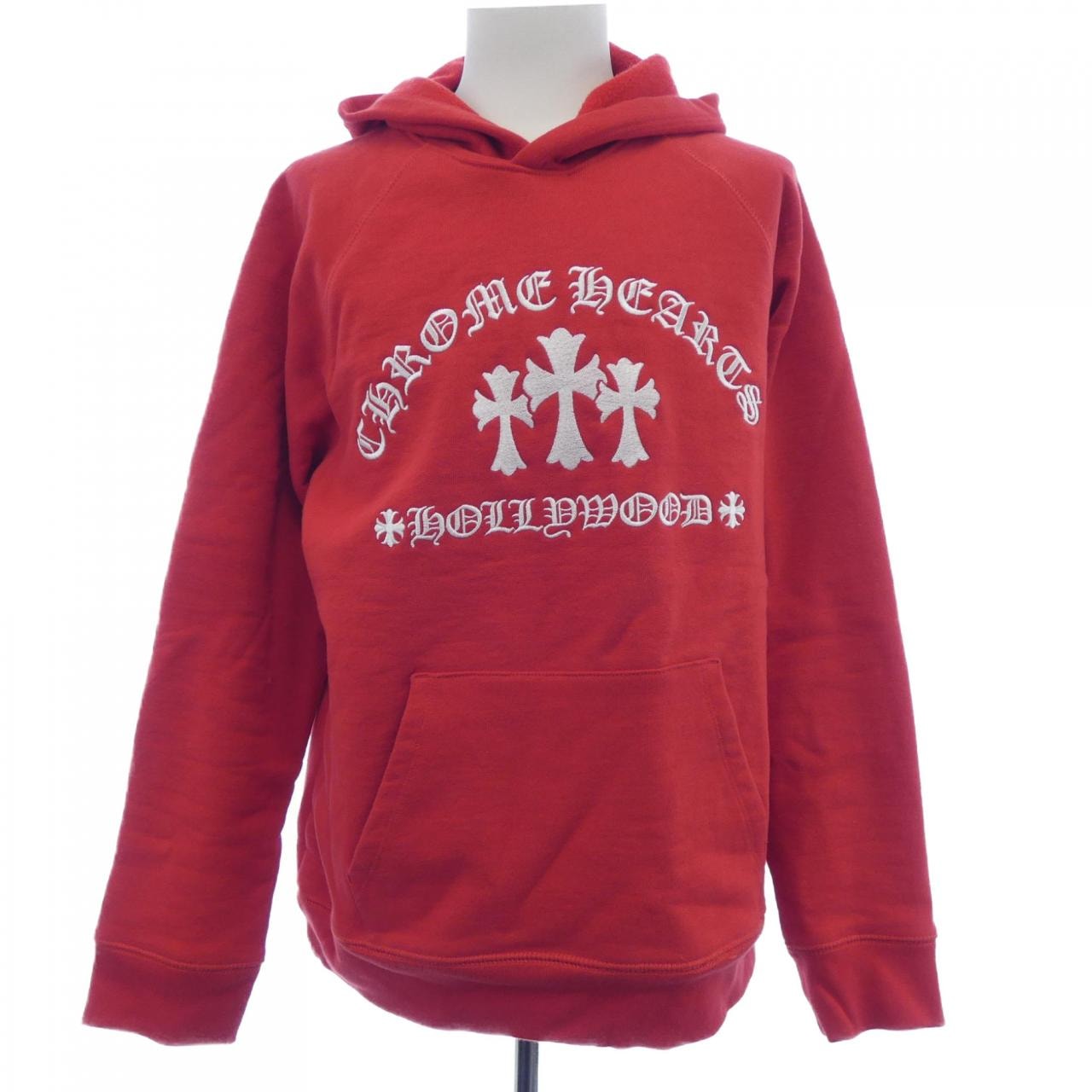 Chrome Hearts Cemetary Cross Pullover Hoodie "Red"