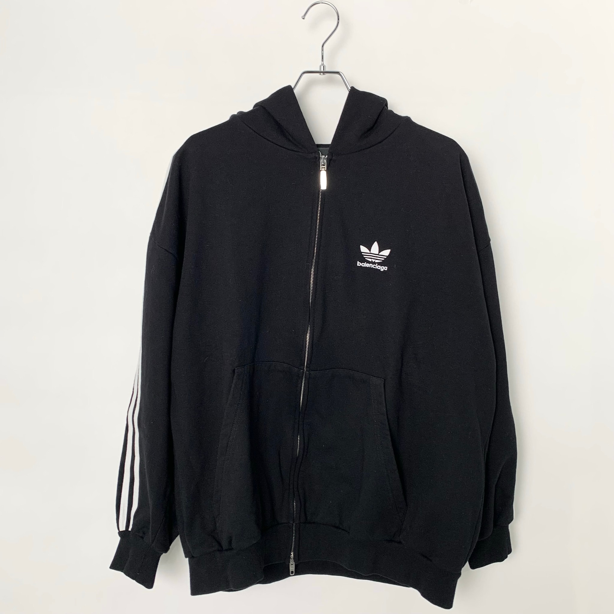 adidas BALENCIAGA Zip-Up Hoodie Small Fit "Black"