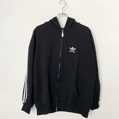 adidas BALENCIAGA Zip-Up Hoodie Small Fit "Black"