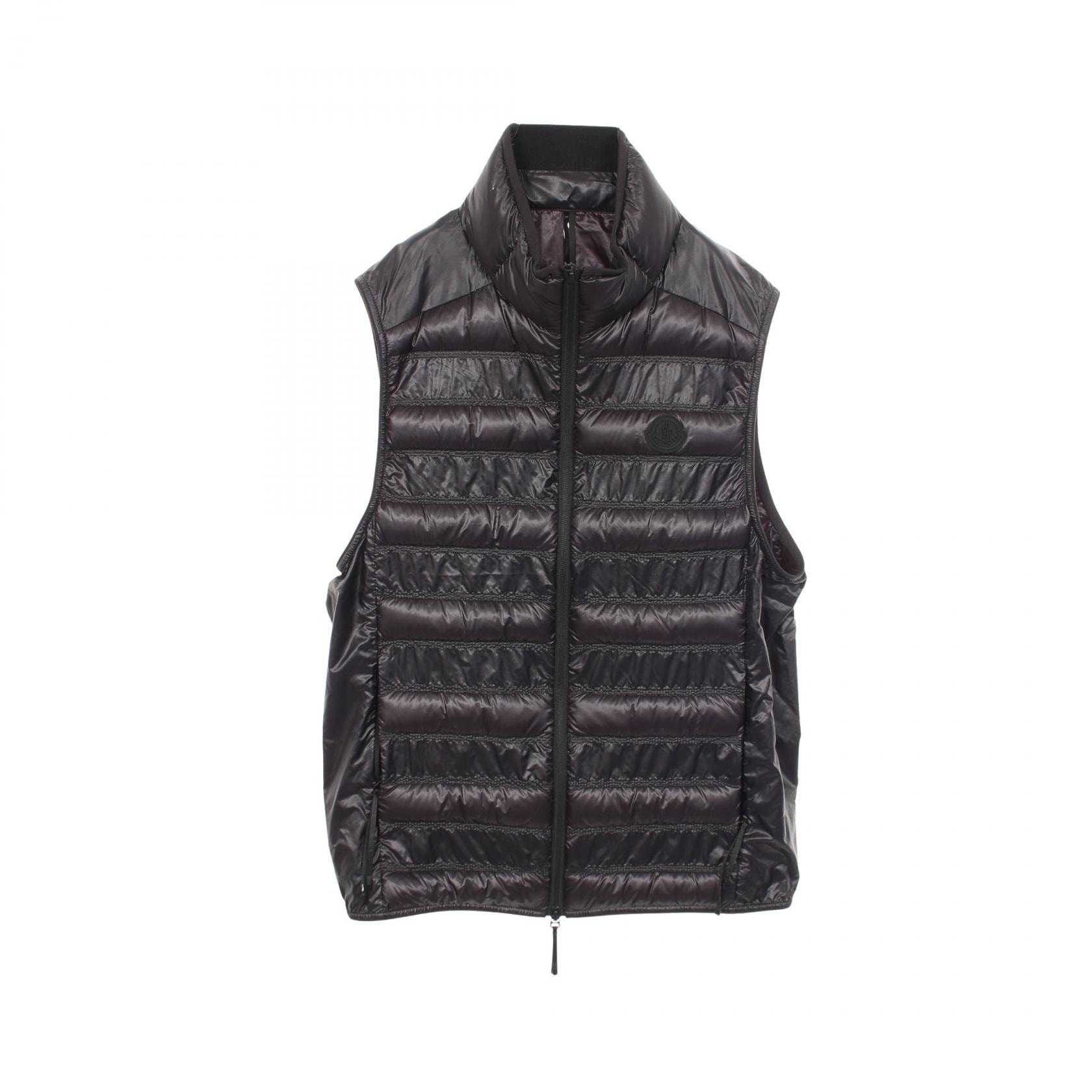 モンクレール MONCLER LAUTARET ダウンベスト 衣料品 アウター ナイロン メンズ ブラック系 1A00106 【中古】