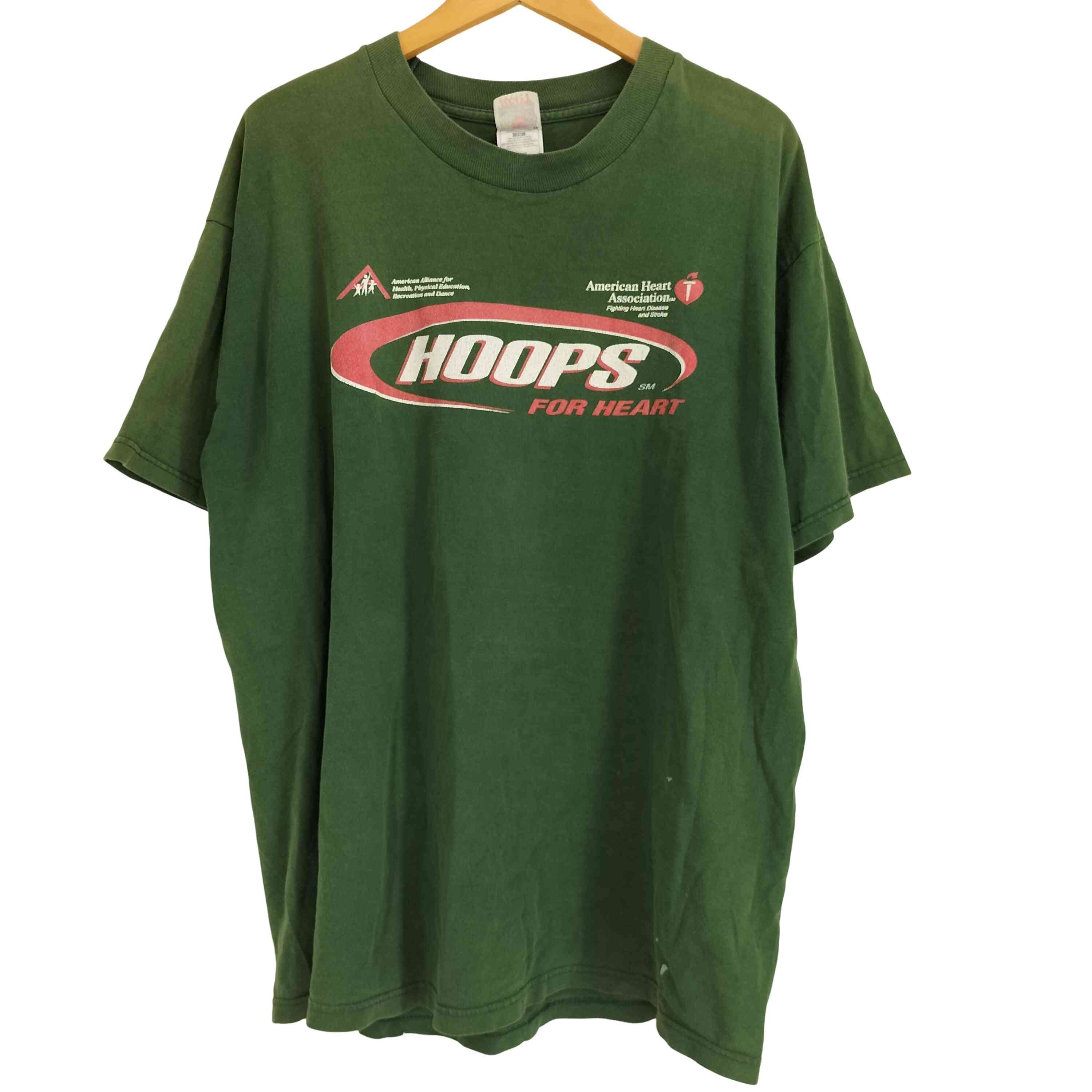 HOOPS FOR HEART プリント クルーネック Tシャツ【1139167817219】