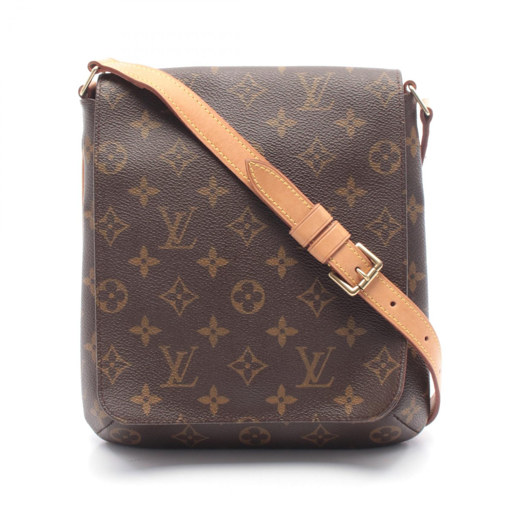 ルイ・ヴィトン LOUIS VUITTON ミュゼットサルサ ショートストラップ ショルダーバッグ バッグ PVCコーティングキャンバス レザー モノグラム レディース ブラウン系 M51258 【中古】