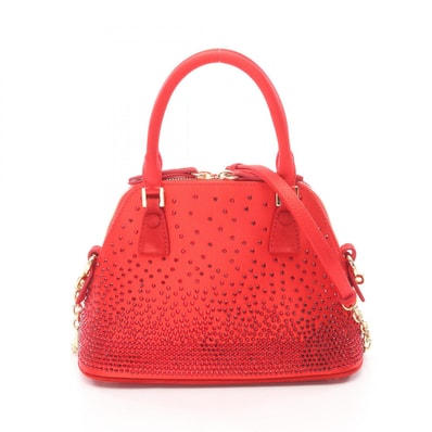 メゾン マルジェラ Maison Margiela 5AC マイクロ ハンドバッグ バッグ ファブリック スウェード レディース レッド系 SB2WG0006 【中古】