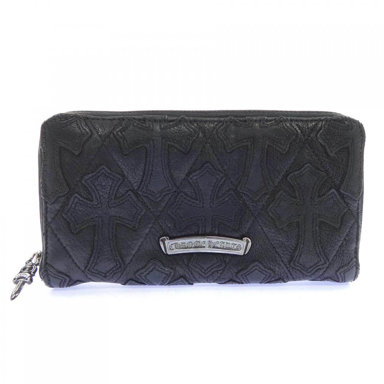 クロムハーツ CHROME HEARTS REC F ZIP QUILTED CEMETERY CROSS WALLET