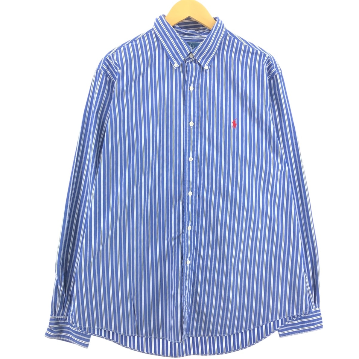 古着 ラルフローレン Ralph Lauren CUSTOM FIT 長袖 ボタンダウンストライプシャツ メンズXL相当/eaa547845