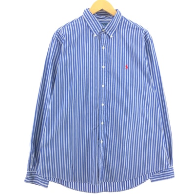 古着 ラルフローレン Ralph Lauren CUSTOM FIT 長袖 ボタンダウンストライプシャツ メンズXL相当/eaa547845