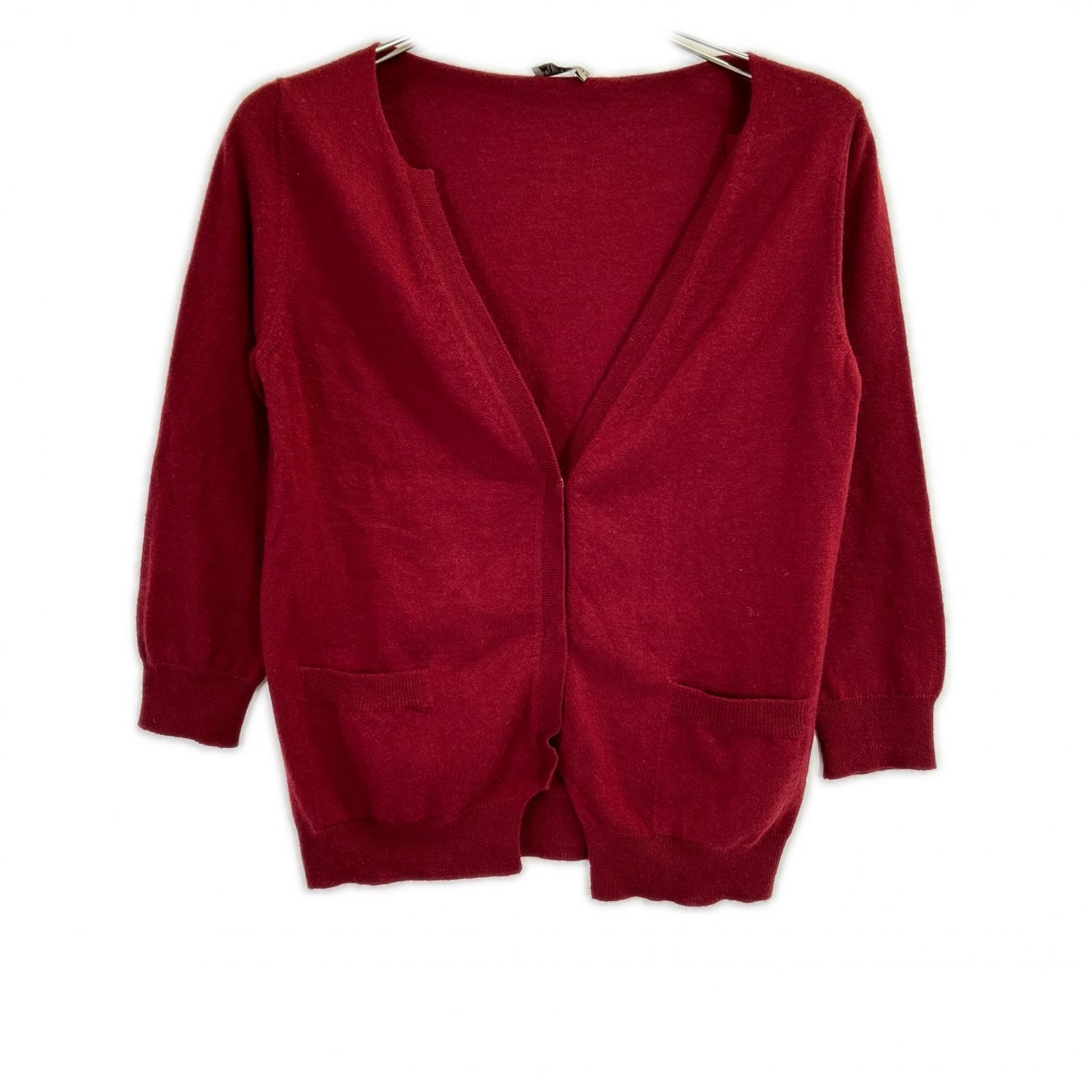 ボッテガヴェネタ レッド カシミヤ100 ニットカーディガン 38