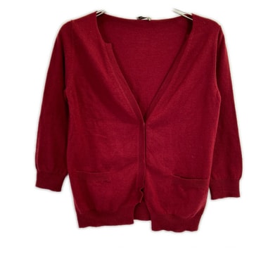 ボッテガヴェネタ レッド カシミヤ100 ニットカーディガン 38