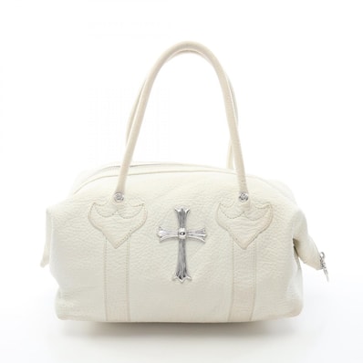 Chrome Hearts Monica Large Cross Leather Handbag "White"