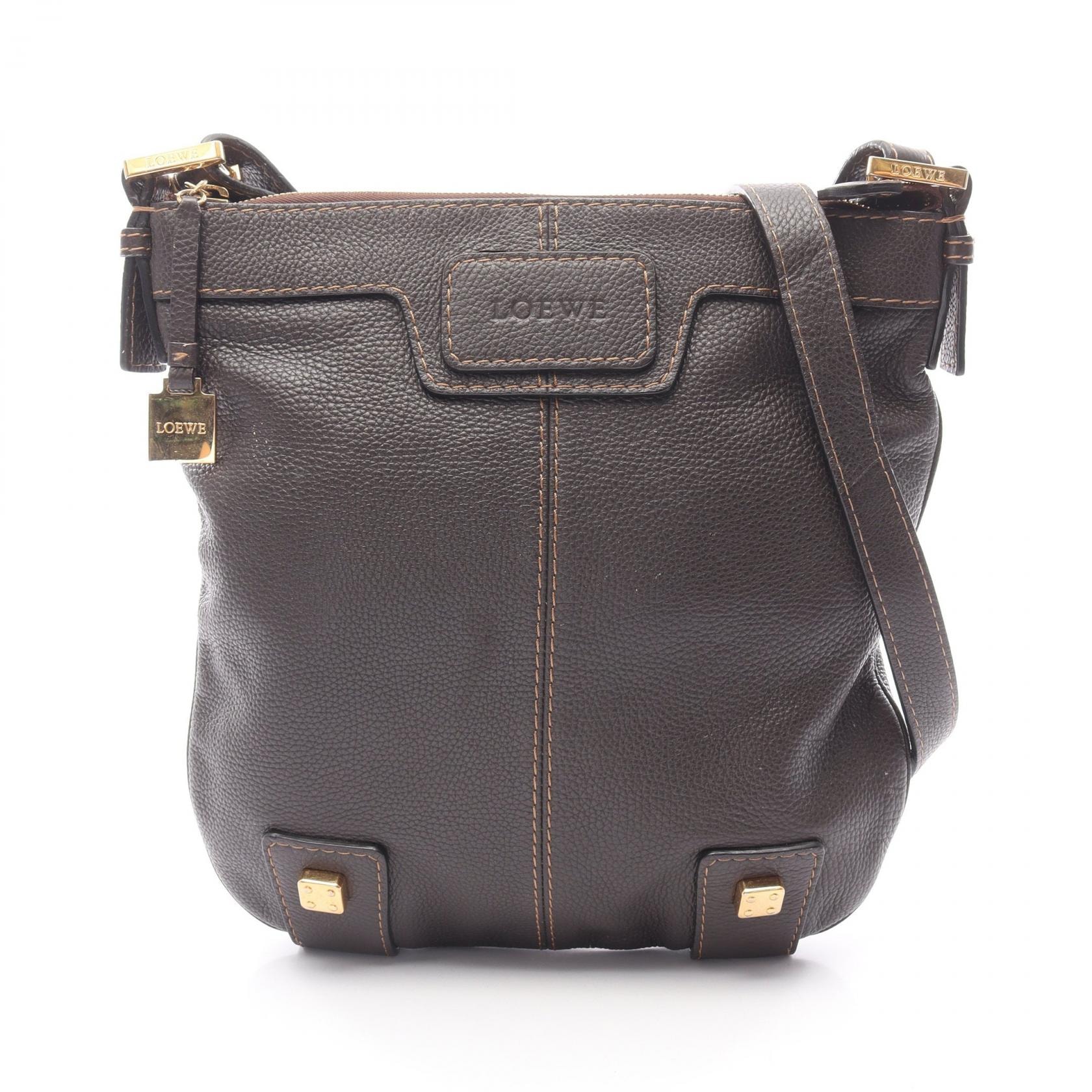 ロエベ LOEWE ショルダーバッグ バッグ レザー レディース ブラウン系 【中古】