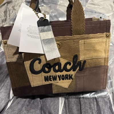 coach コーデュロイ カーゴ トート バッグ 26・パッチワーク
