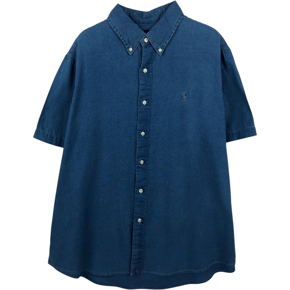 古着 ラルフローレン Ralph Lauren CLASSIC FIT INDIGO 半袖 ボタンダウンシャツ メンズXL相当/eaa668638