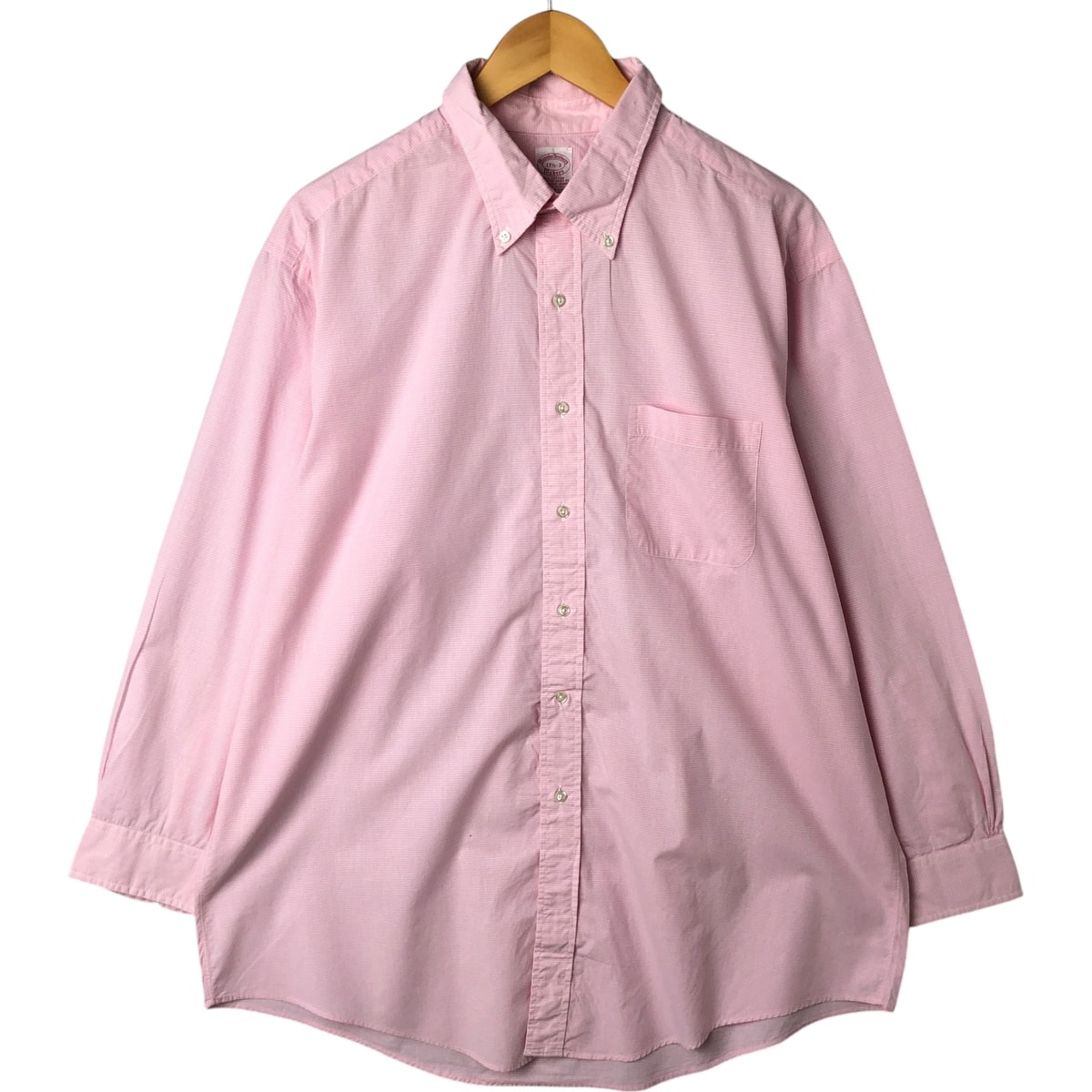 古着 ブルックスブラザーズ Brooks Brothers MAKERS ギンガムチェック 長袖 ボタンダウンチェックシャツ USA製 メンズXL相当/eaa549408