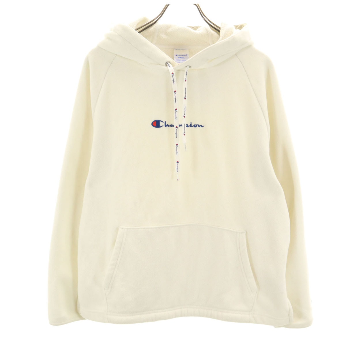Champion チャンピオン 長袖 フリース パーカー S ホワイト系 裏起毛
