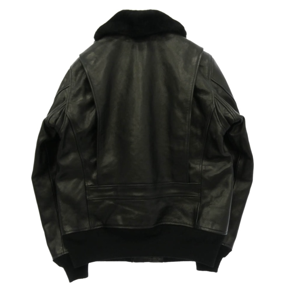 NEIGHBORHOOD ネイバーフッド 142CCNH-JKM03 G-1 HL-JKT 襟ボア 馬革 ハトメ穴 ホース フライト レザー ジャケット ブラック系 S【中古】